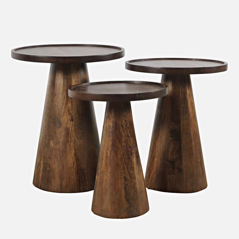 Joss & Main Jean Solid Wood Tray Top Pedestal Nesting Tables & Reviews | Wayfair